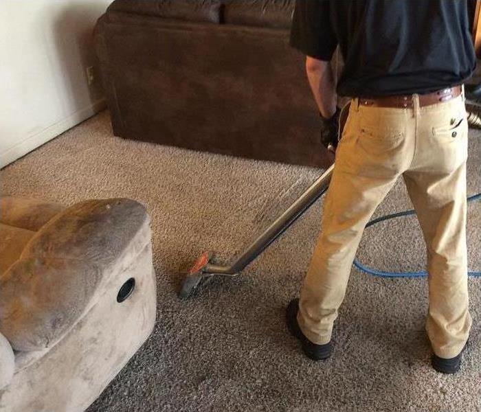 Carpets being cleaned after a house fire. 