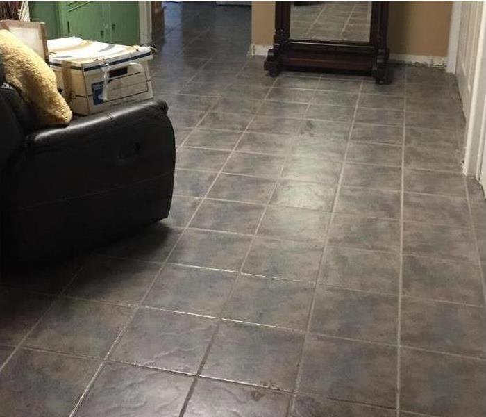 Tile Floor dried after water damage